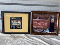 Coca Cola and Fishing Framed Items