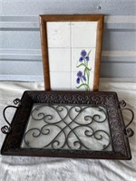 Metal & Glass Tray and Tile Board