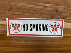 PORCELAIN NO SMOKING TEXACO SIGN