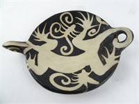 11" Tribal Style Gecko Inlay Clay Plate