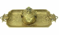 C.1910 Brass Egyptian Revival Inkwell