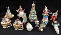 GROUP OF HAND BLOWN GLASS CHRISTMAS ORNAMENT