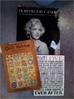 Lot of books and plaque includes Marilyn Monroe