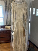 Vintage handmade wedding gown does have stain but