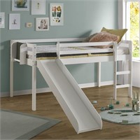 1 Naomi Home Cindy Low Loft Bed with Fun Slide