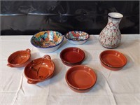 Spanish Style Dishes & Vase