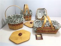 Longaberger handwoven baskets picnic, stair, hex,