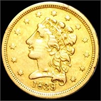 1839 $2.50 Gold Quarter Eagle NEARLY UNC