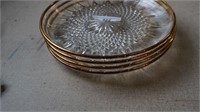 Set of 4 Gold Trim Salad Plates