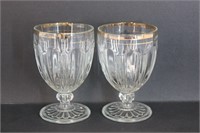 2 GOLD ACCENT CORDIAL GLASSES