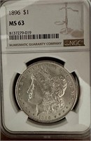 1896 Morgan Silver Dollar MS 63 NGC