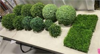 Lot of 13 Faux Plants/Décor Boxwood Balls