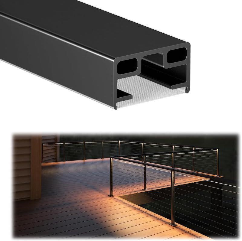 Muzata 6'6" LED Aluminum Black Handrail Kit