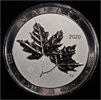 (1) 2 OZ .999 SILV 2020 CANADIAN TWIN MAPLES ROUND