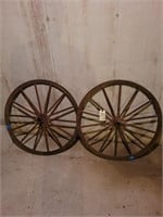 2- ANTIQUE WOOD BUGGY WHEELS