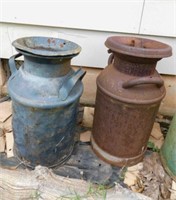 2 Metal Milk Cans w/handles