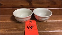 WT dessert bowl- 1 red, 1 green