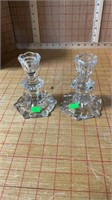 Two piece glass candleholders