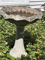 Bird Water.  Cracked pedestal.  32” tall.  21”