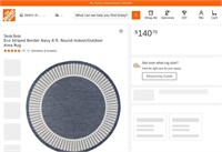 R720  Tayse Rugs Eco 8 ft. Round Outdoor Rug