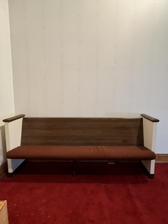Church Pew w/attached Padded Seat 89 inches long