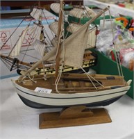 Model sailing boat.