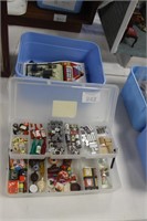 Plastic tool box of miniature items & box 24th