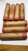 (7) rolls of wheat pennies