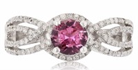 14K GOLD 0.70CT PINK SAPPHIRE & 0.44CTW DIA RING