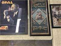 3 Framed Cigar & Tobacco Vintage Style Ads
