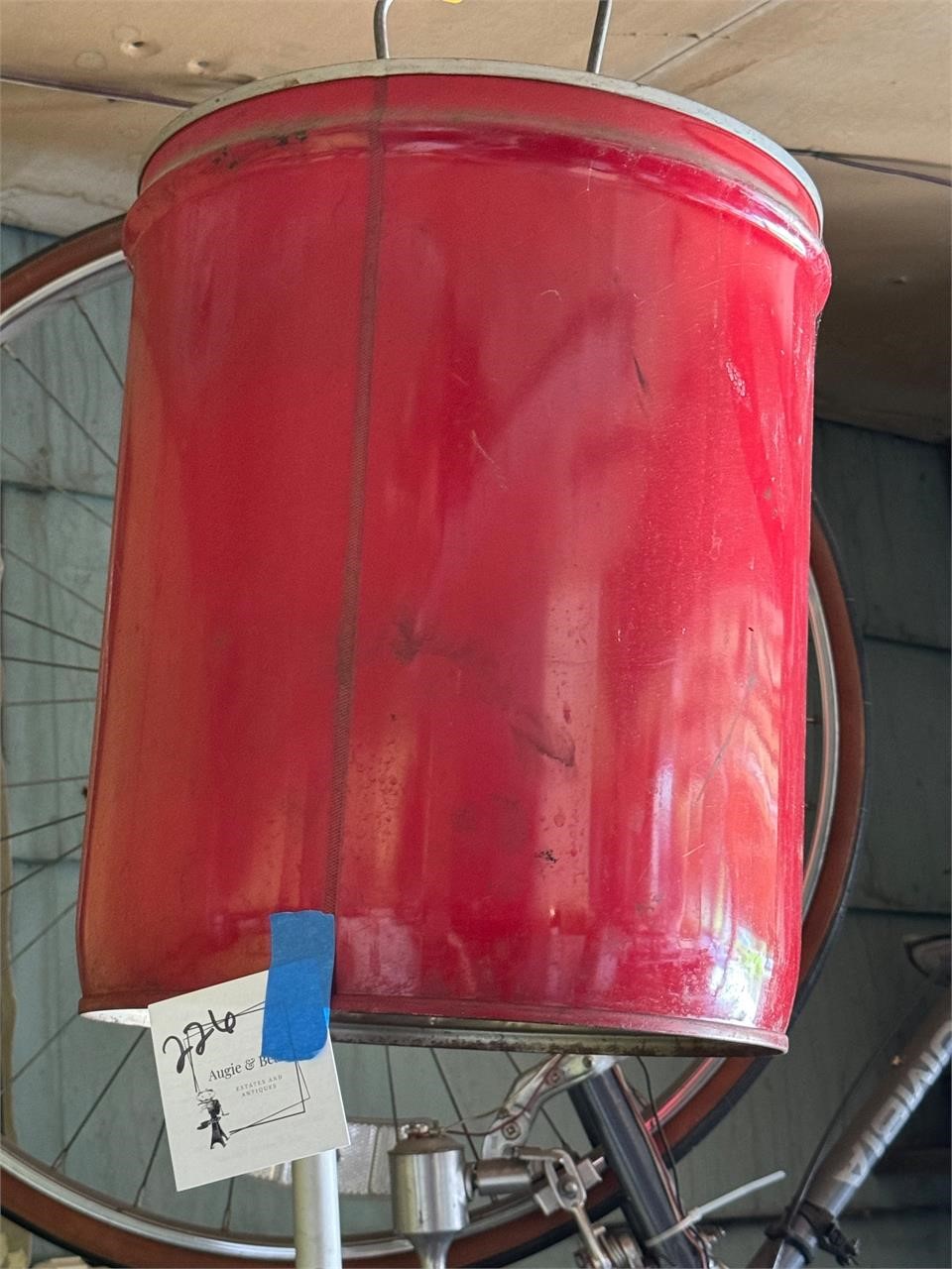 Large Vintage Red Can