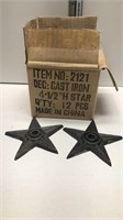 (12) CAST IRON STAR BUILING STRAPS