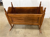 Antique Wood baby cradle. 36” x 20” x  26”