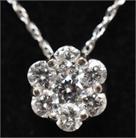 Ladies 14K White Gold Diamond Estate Necklace