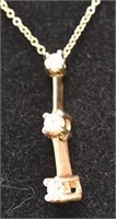 14K Gold Past-Present-Future Diamond Necklace