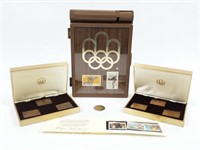 2 coffrets Olympique timbres en bronze /timbre