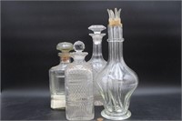 Four Crystal & Glass Decanters and Bottles
