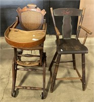 Antique Wooden High Chairs.