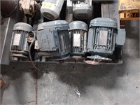 5 Assorted 0.75kw, 1.1kw & 0.4kw Electric Motors