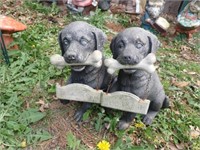 (2) Black Puppy Welcome Signs