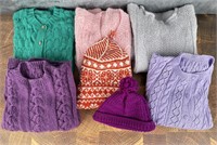 Collection of Vintage Wool Hats and Sweaters