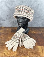 Vintage Wool Hat and Mittens