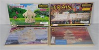 4 New Wooden Model Construction Kits