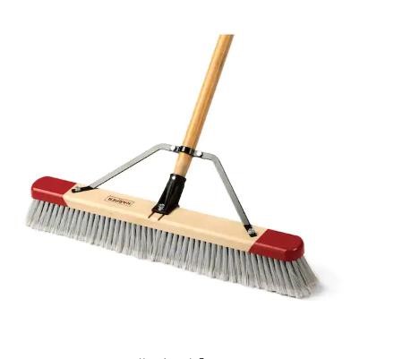 24 in. Easy to Assemble Indoor Push Broom - No har