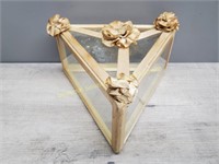 Ribbon Edged Glass Triangle Box