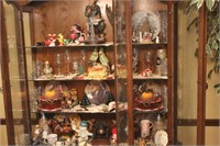 Large Lot of Collectibles in China Cabinet