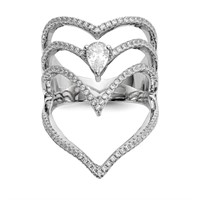 Sterling Silver- Rhodium-plated CZ Ring