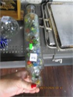 Glass Rolling Pin Filled w/Marbles