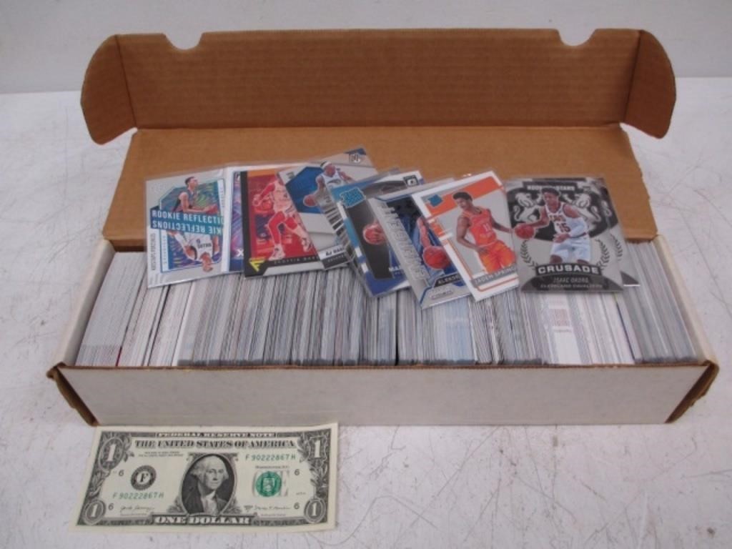 1000-ct box full of newer Basketball Rookie Cards