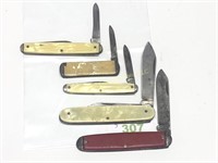Lot of Five Small Folding Knives